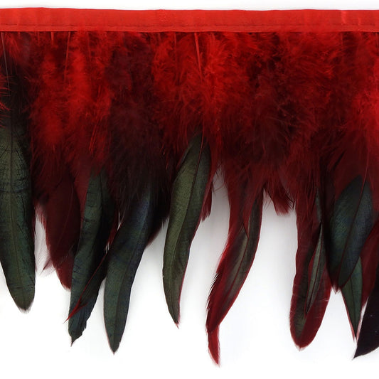 Half Bronze-Irid Schlappen Fringe Dyed Red - Feathers