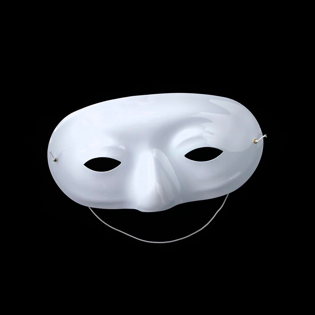 Half Face Mask Form Case - White - Feathers