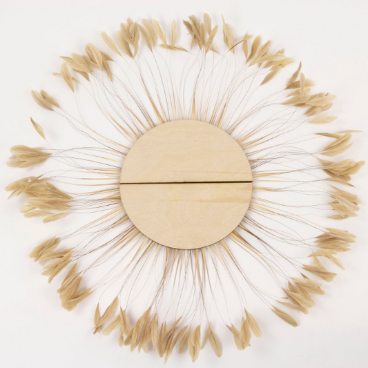 Half Moon Set Beige Feather Wall Art - Feathers