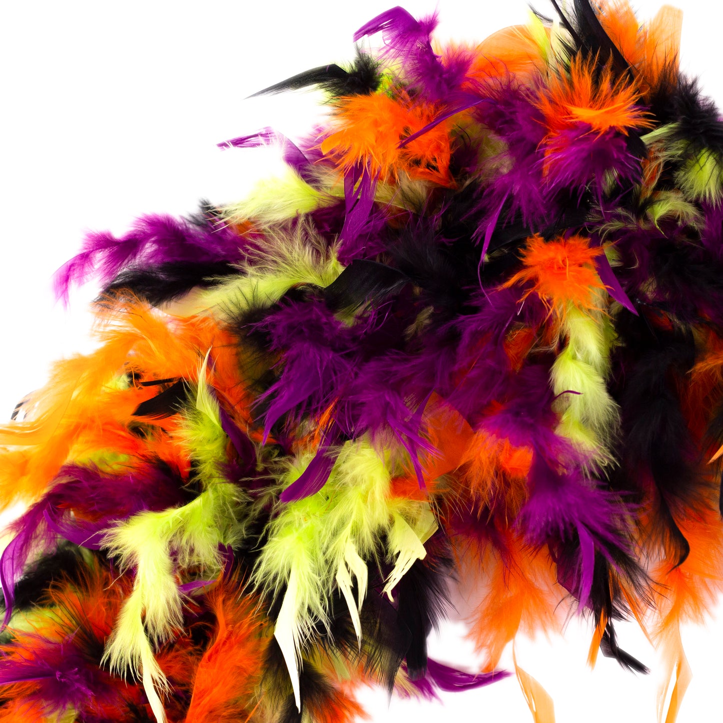 Halloween Wreath in Black, Lime, Orange & Purple Feathers