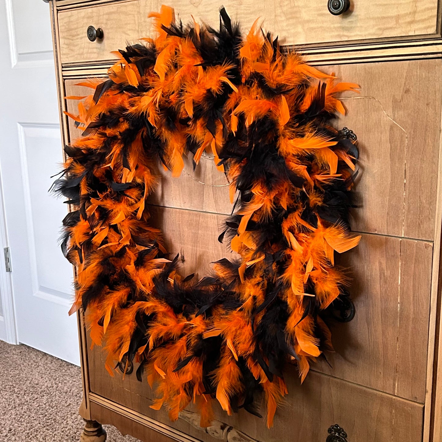 Orange and Black Halloween Wreath