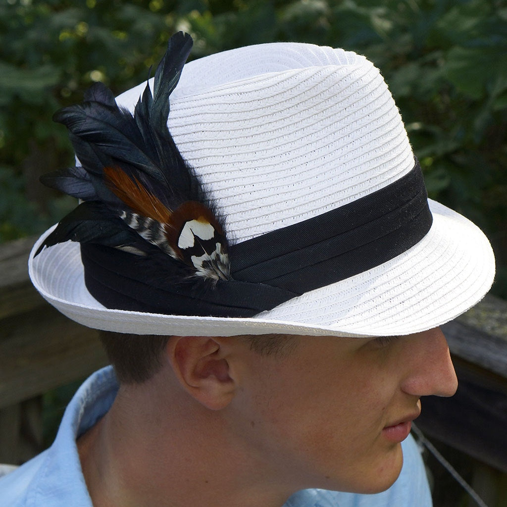 Hat Feather Trim With Black Rooster Coque and Venery - Black Natural - Feathers