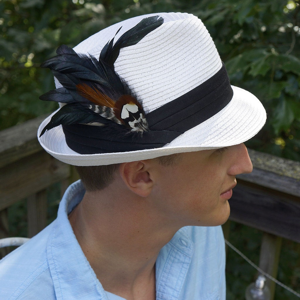 Hat Feather Trim With Black Rooster Coque and Venery - Black Natural - Feathers