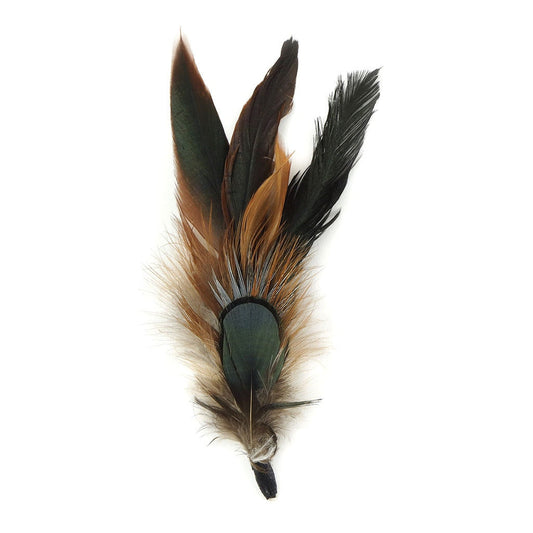 Hat Feather Trim With Rooster Schlappen - Natural - Feathers