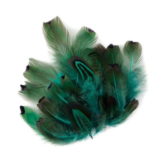 Heart Pheasant Plumage Dyed - Dark Aqua - Feathers