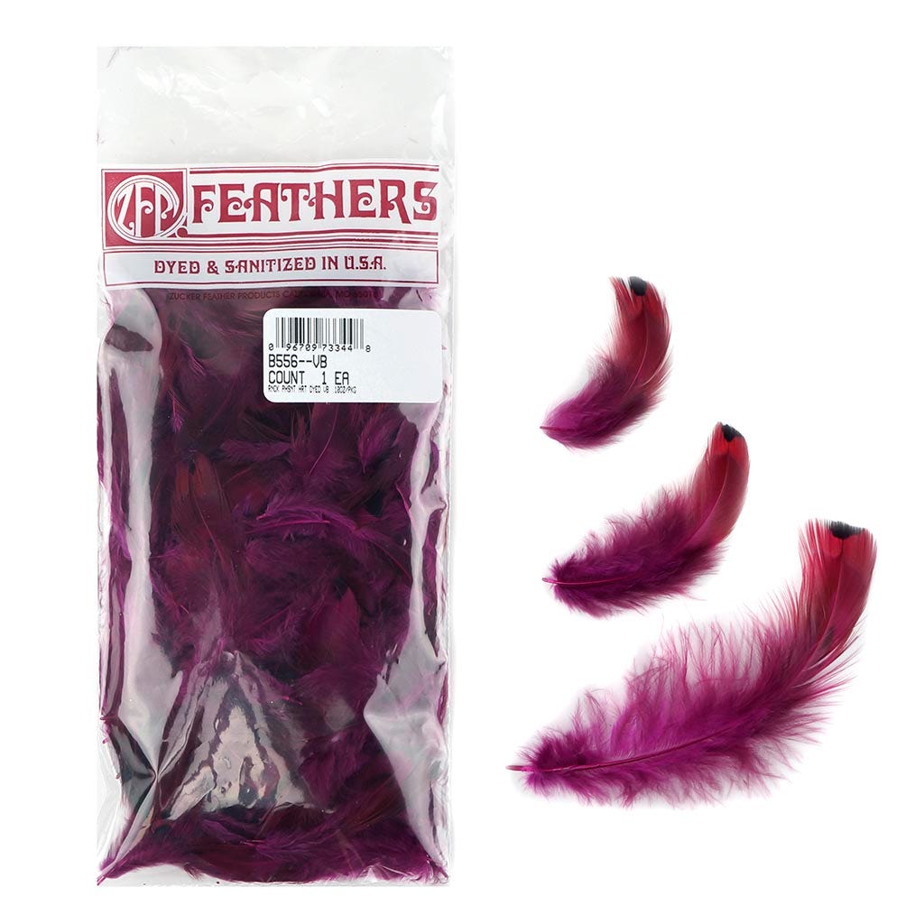 Heart Pheasant Plumage Dyed - Very Berry - Feathers