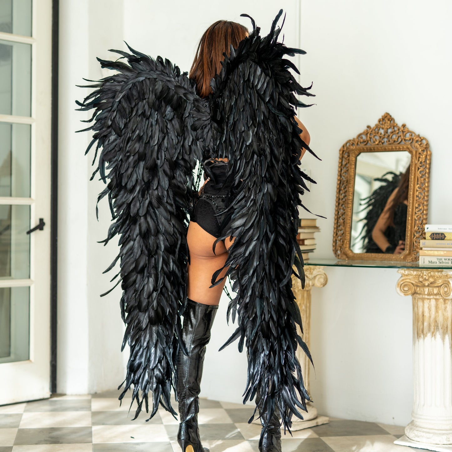 Huge Black Angel Wings