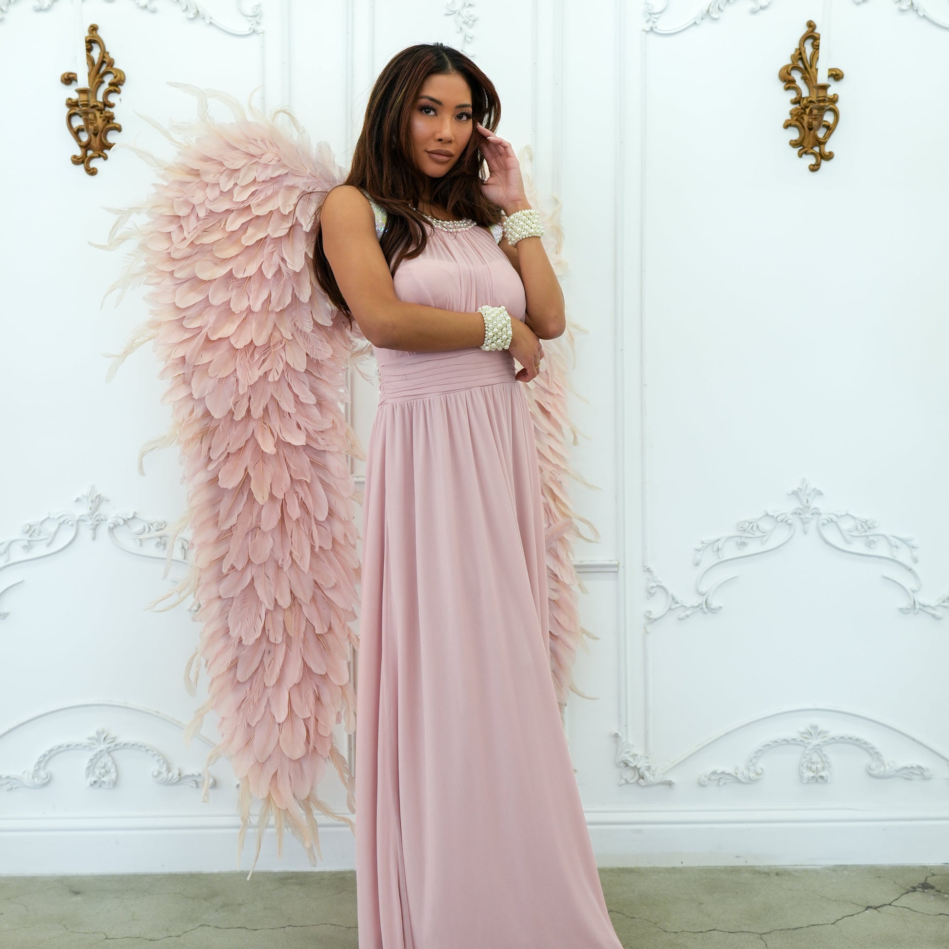 Huge Rose Gold Angel Wings