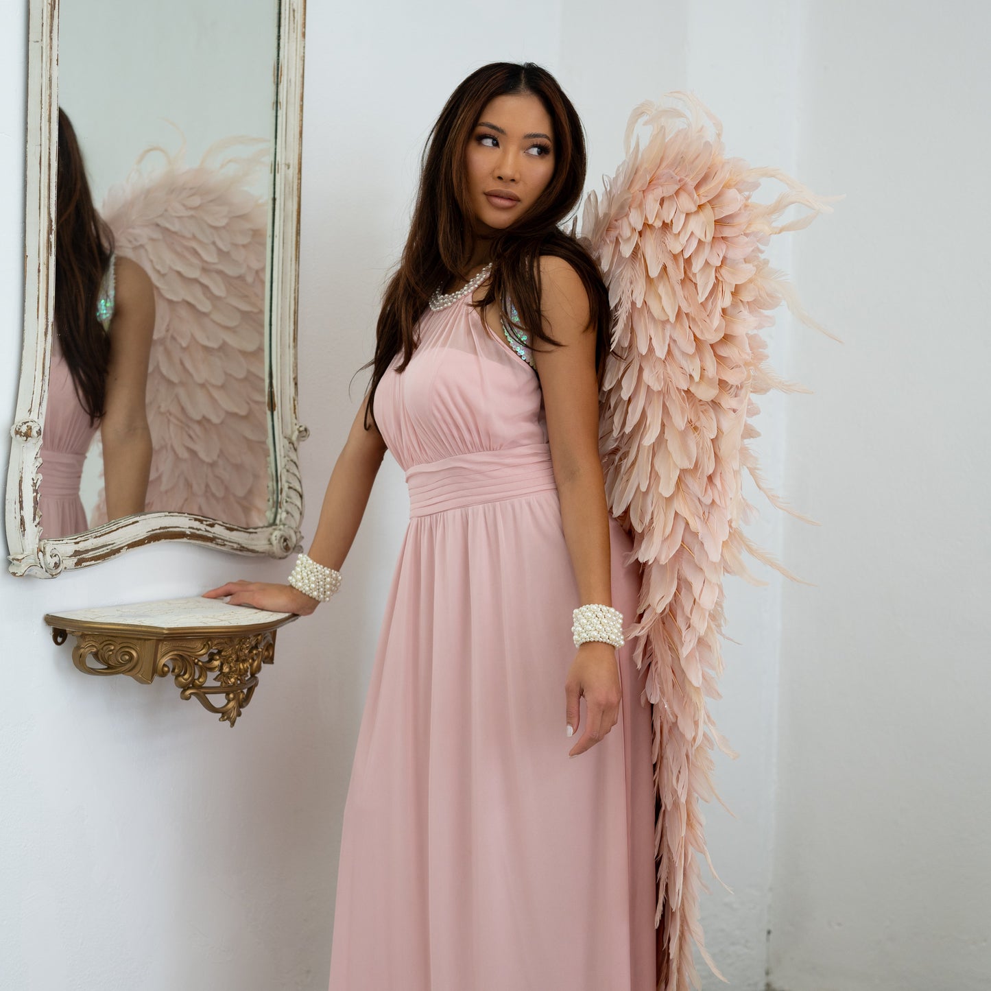 Huge Rose Gold Angel Wings