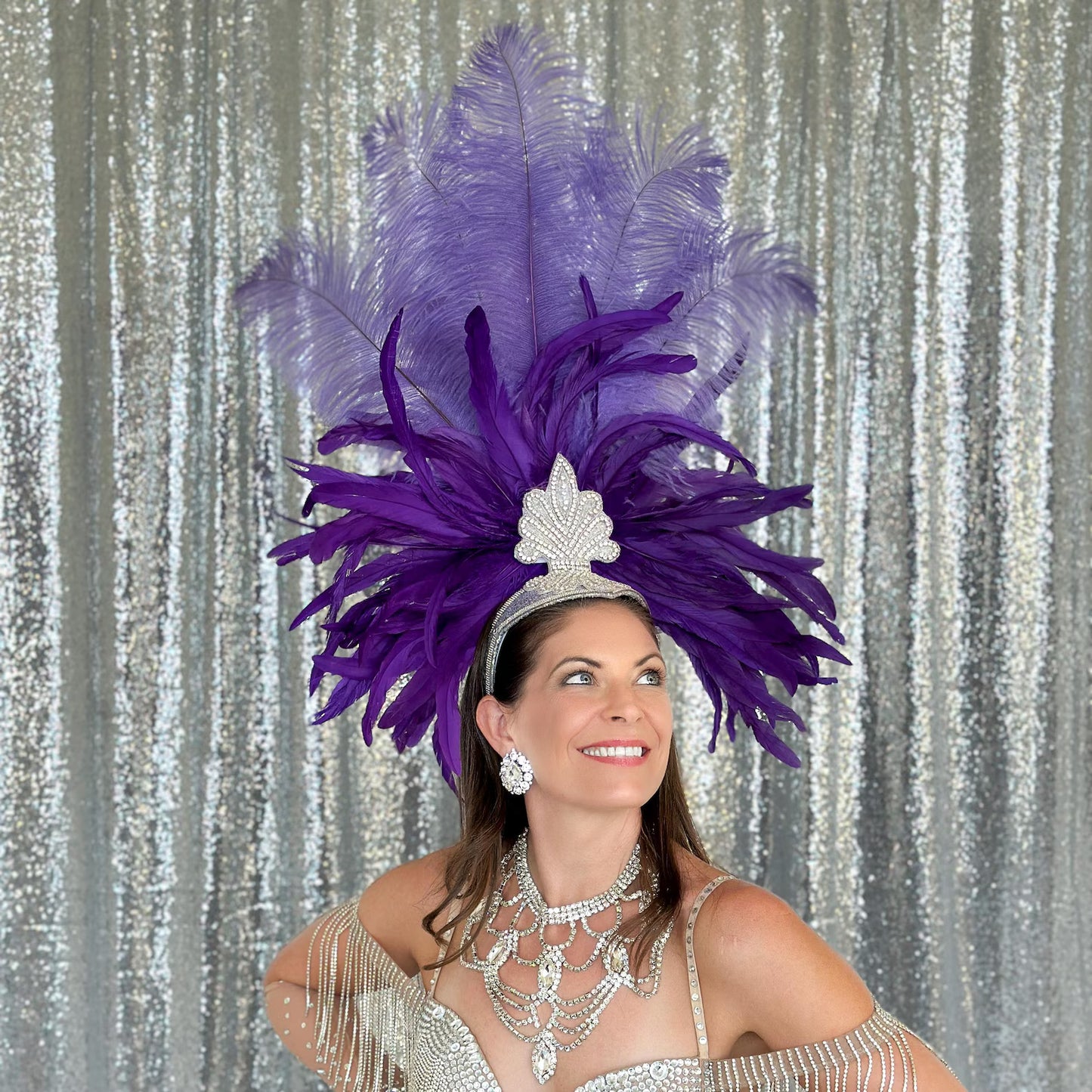 Lavender Showgirl Feather Headpiece