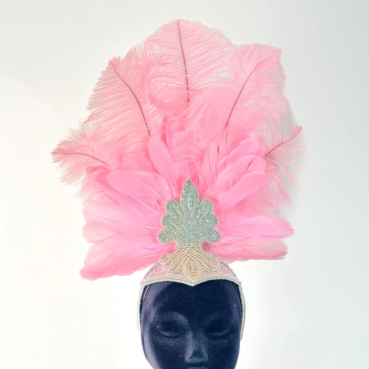 Ginger Candy Pink Showgirl Feather Headpiece