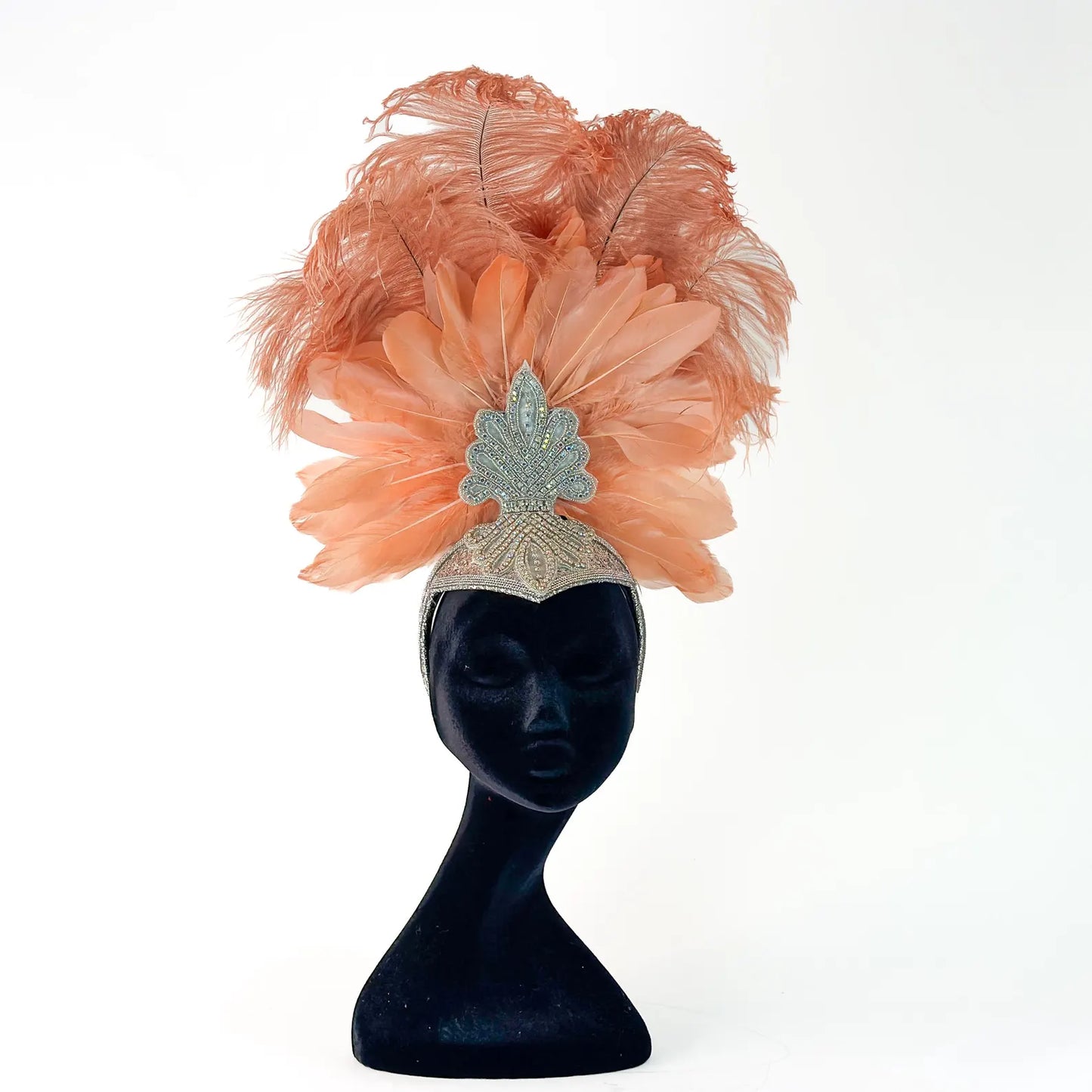 Ginger Cinnamon Feather Showgirl Headpiece