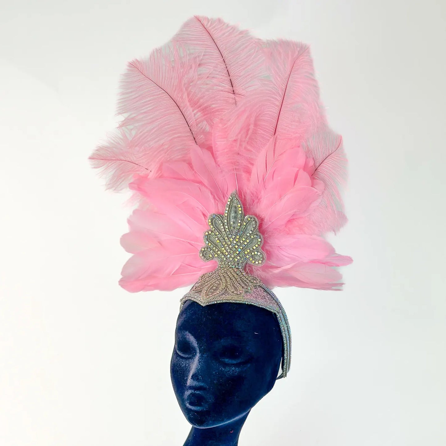 Ginger Candy Pink Showgirl Feather Headpiece