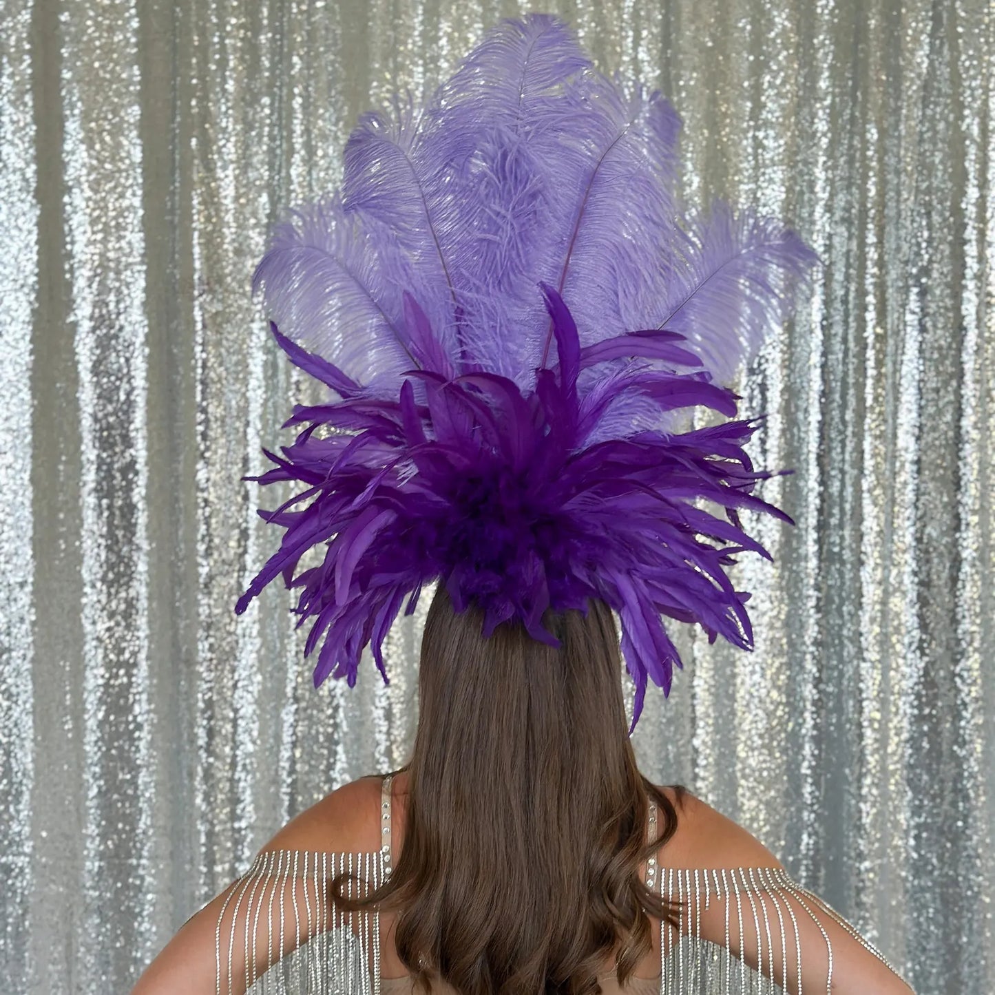 Lavender Showgirl Feather Headpiece