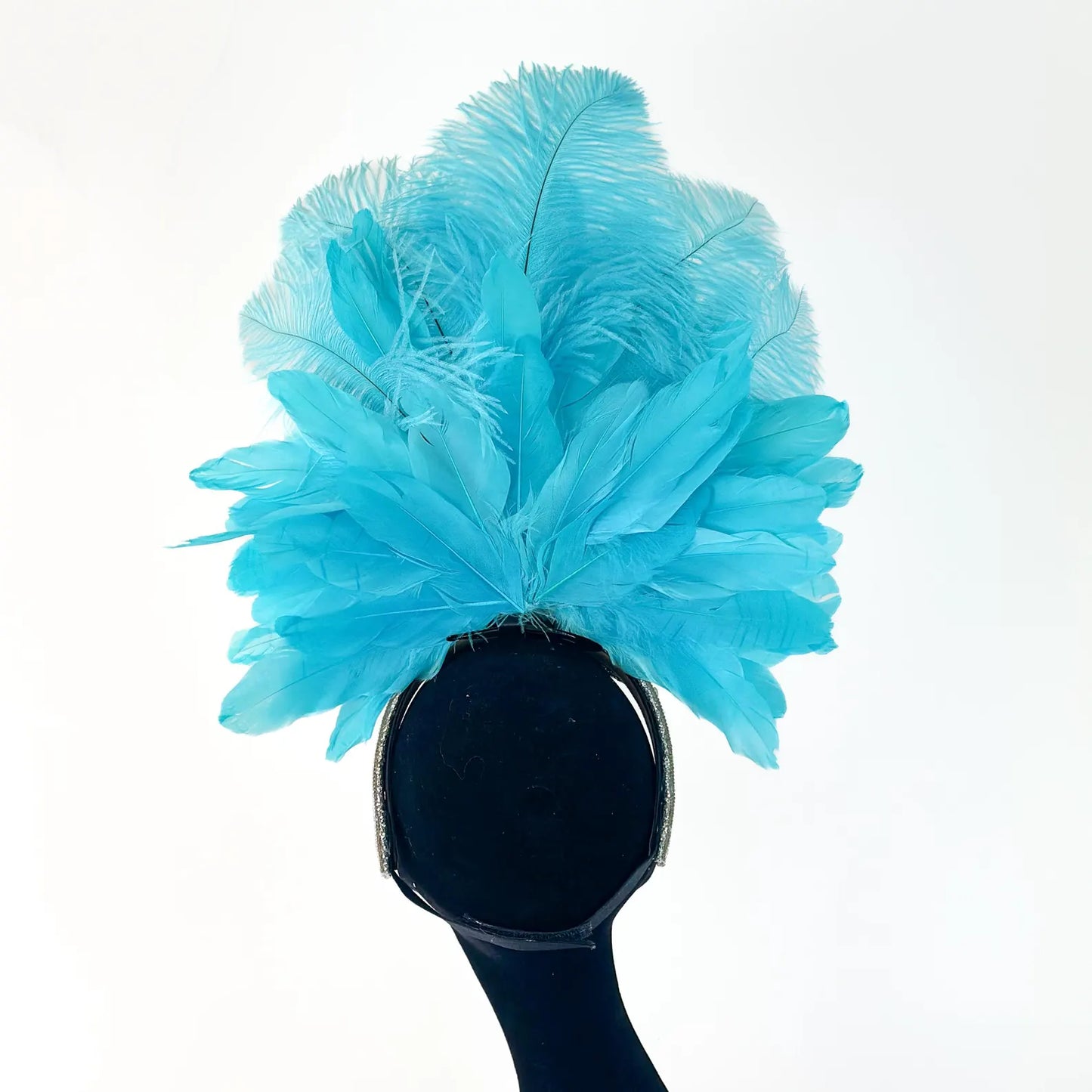 Ginger Light Turquoise Showgirl Feather Headpiece