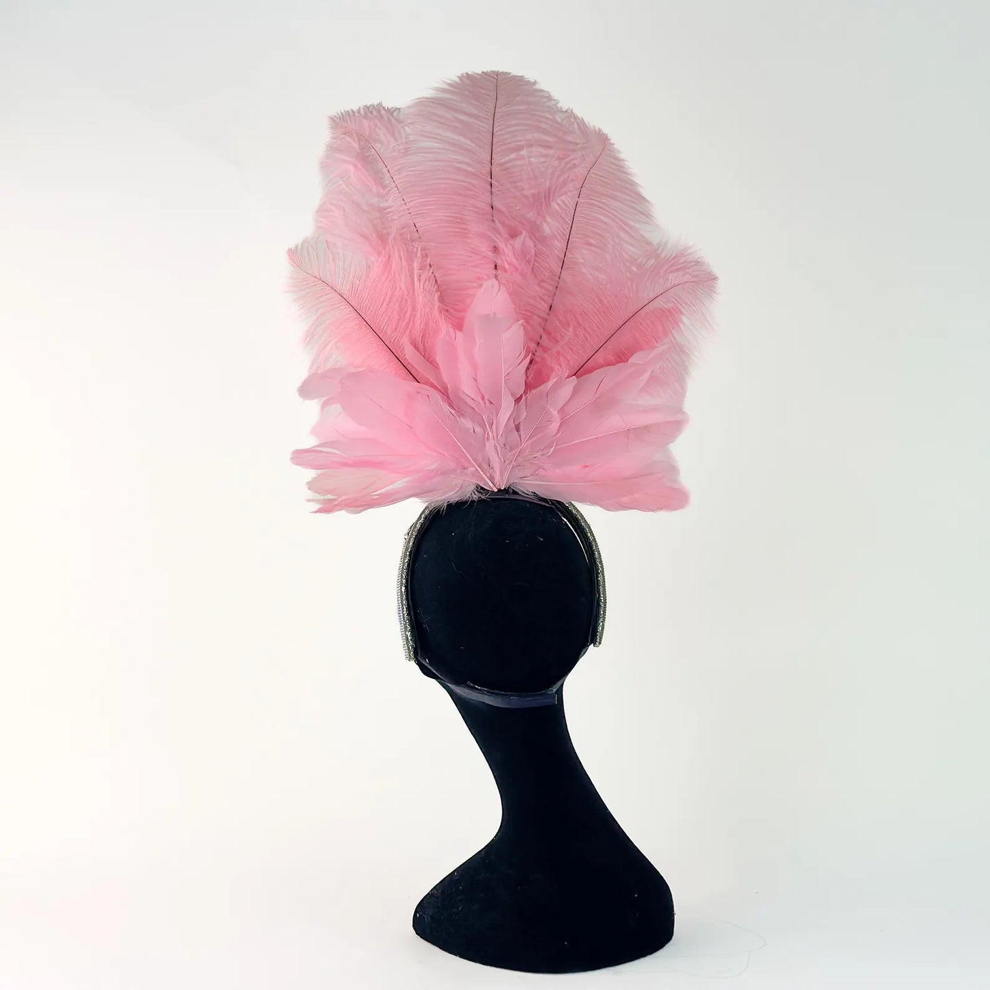 Ginger Candy Pink Showgirl Feather Headpiece