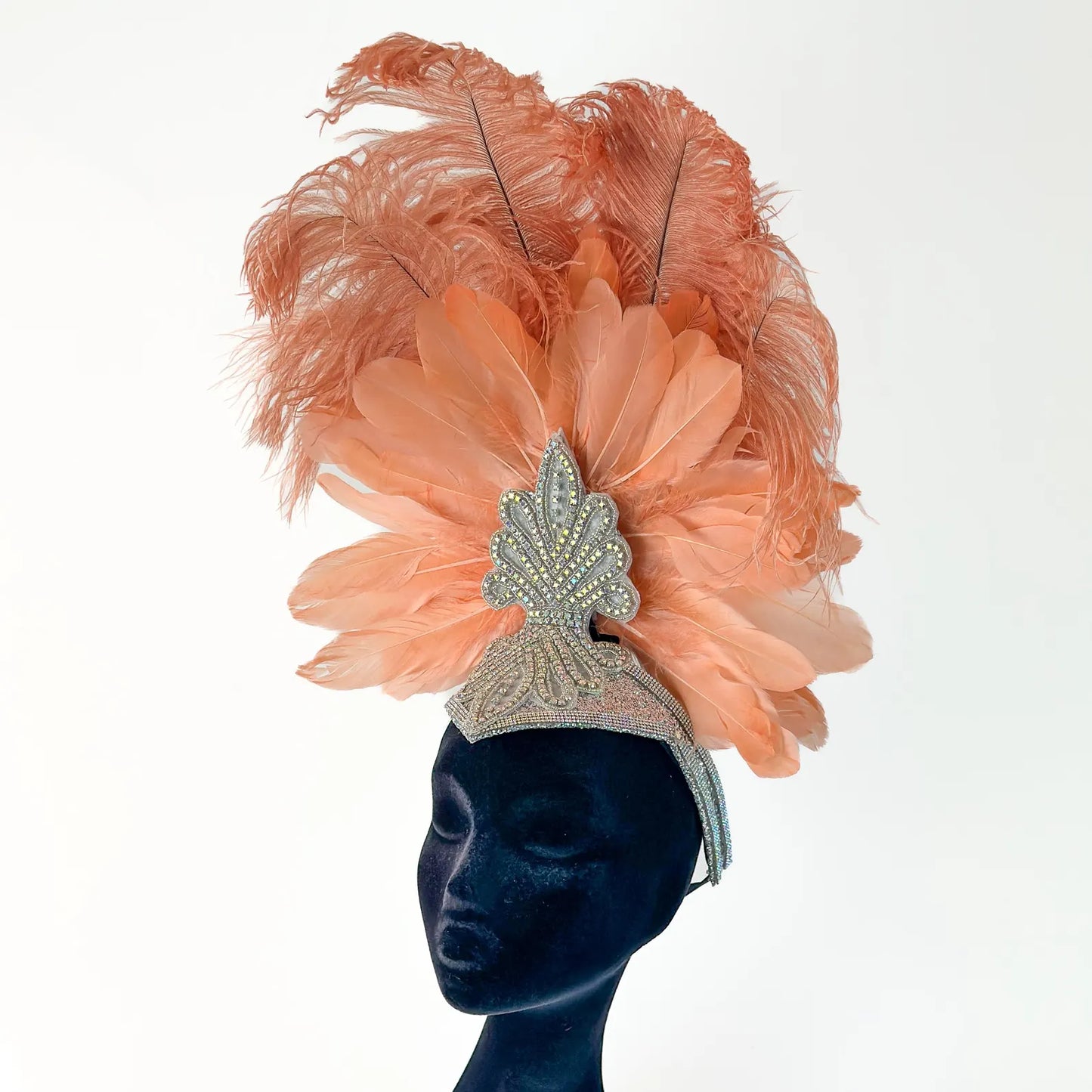 Ginger Cinnamon Feather Showgirl Headpiece