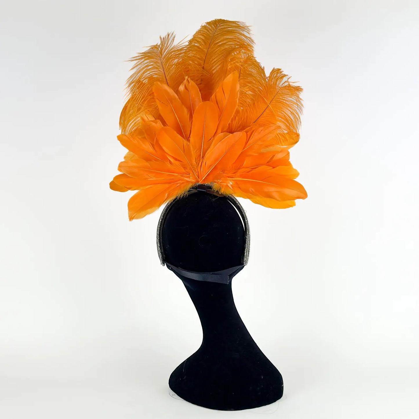 Ginger Showgirl Mango Feather Headpiece