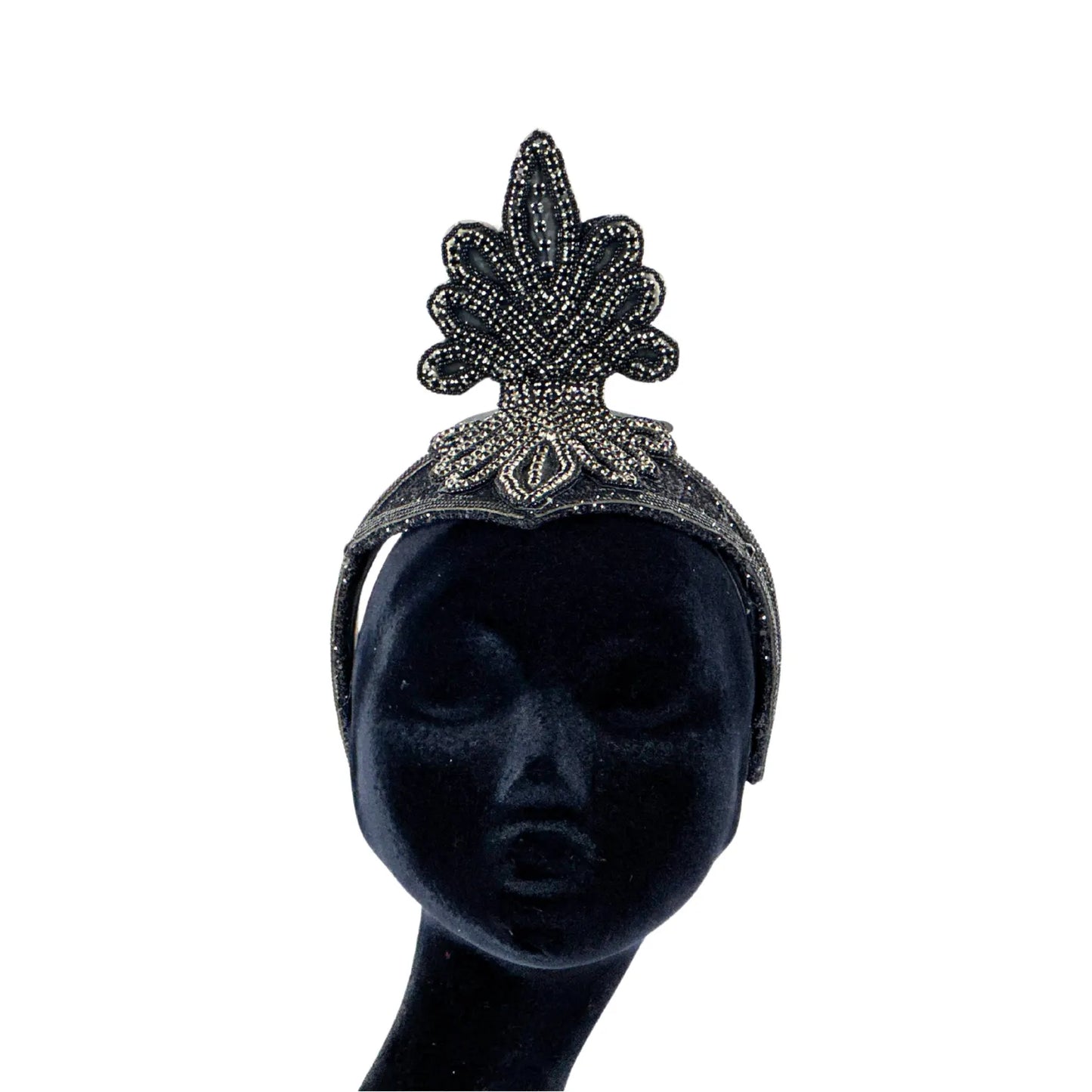 Ginger Showgirl Burgundy Feather Headpiece