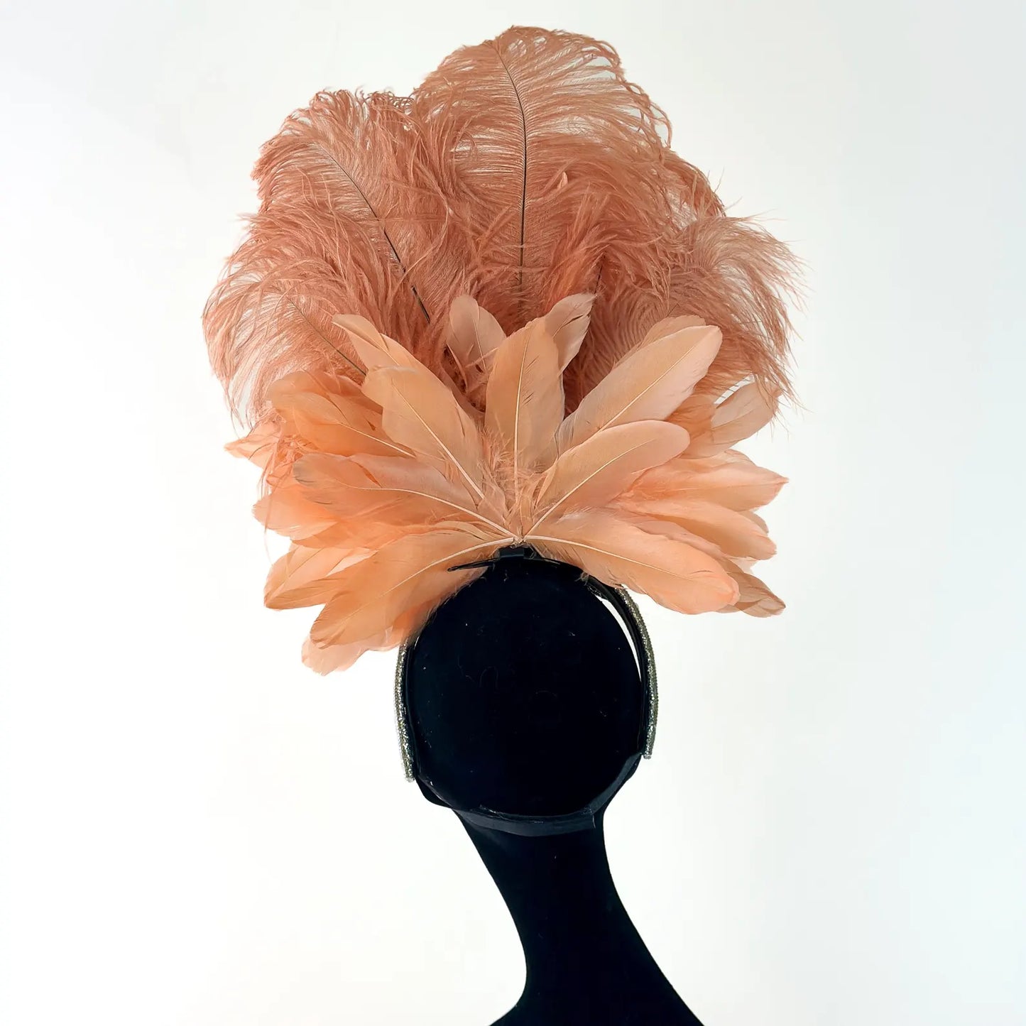 Ginger Cinnamon Feather Showgirl Headpiece
