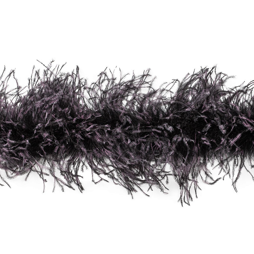 Ostrich Feather Boa Stenciled Black - Raspberry Sorbet