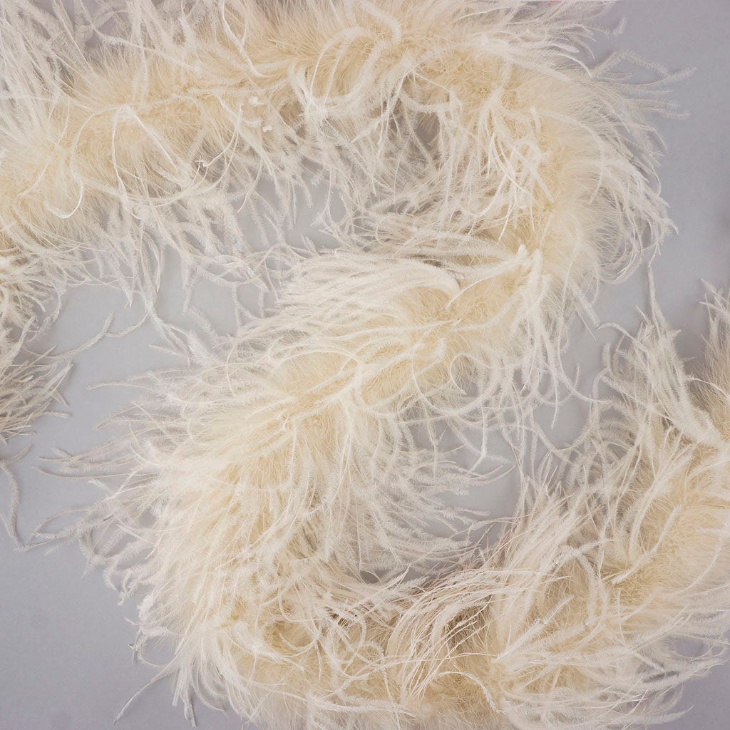 Ivory 2 Ply Ostrich Feather Boa - Ostrich Boa