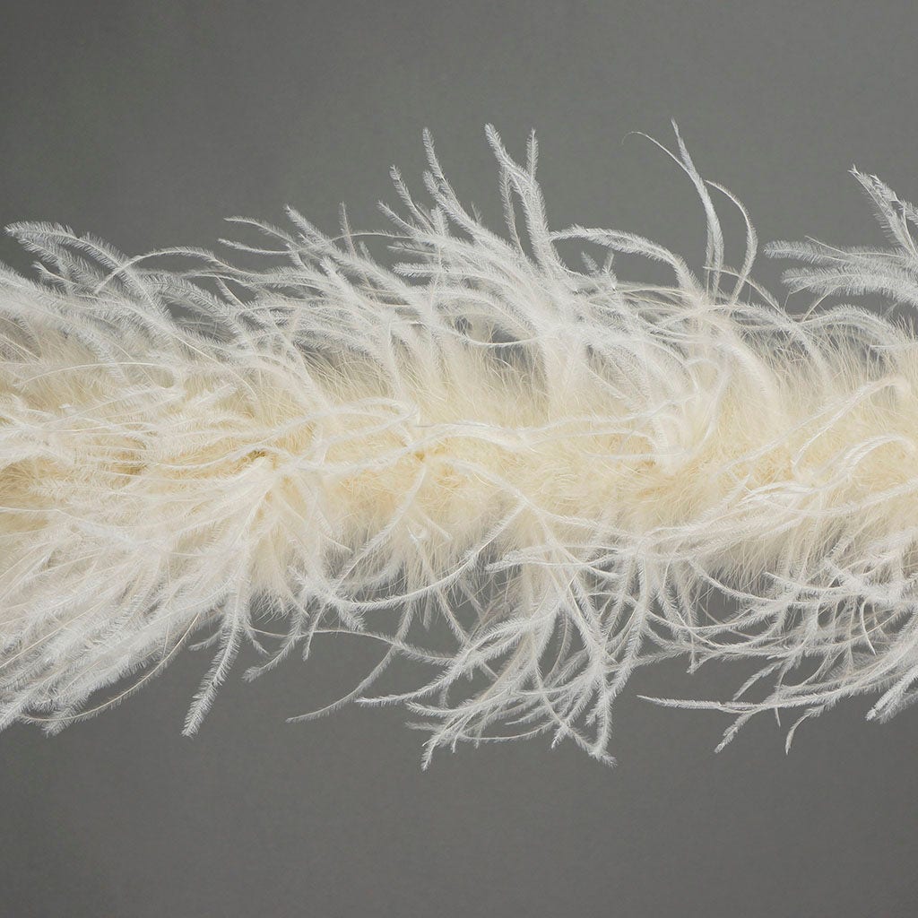 Ivory 2 Ply Ostrich Feather Boa - Ostrich Boa