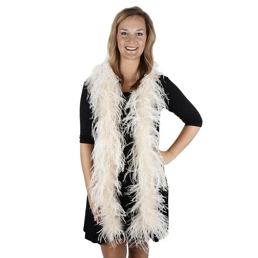 Ivory 2 Ply Ostrich Feather Boa - Ostrich Boa