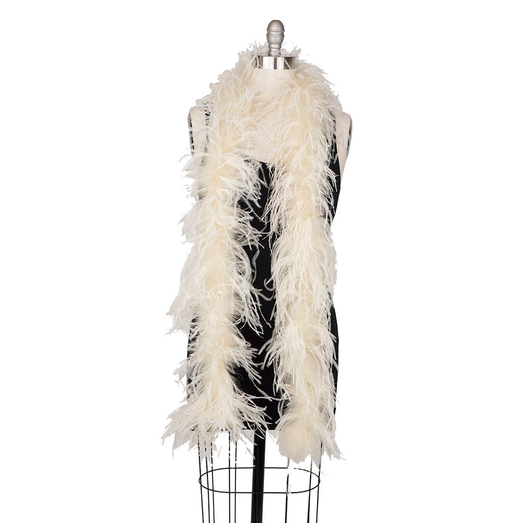 Ivory 2 Ply Ostrich Feather Boa - Ostrich Boa