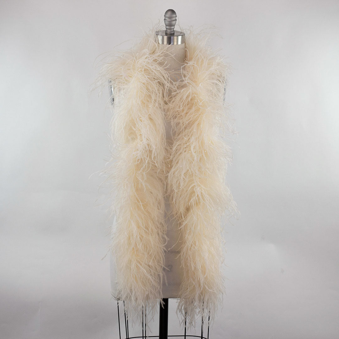 Ivory 4 Ply Ostrich Feather Boa