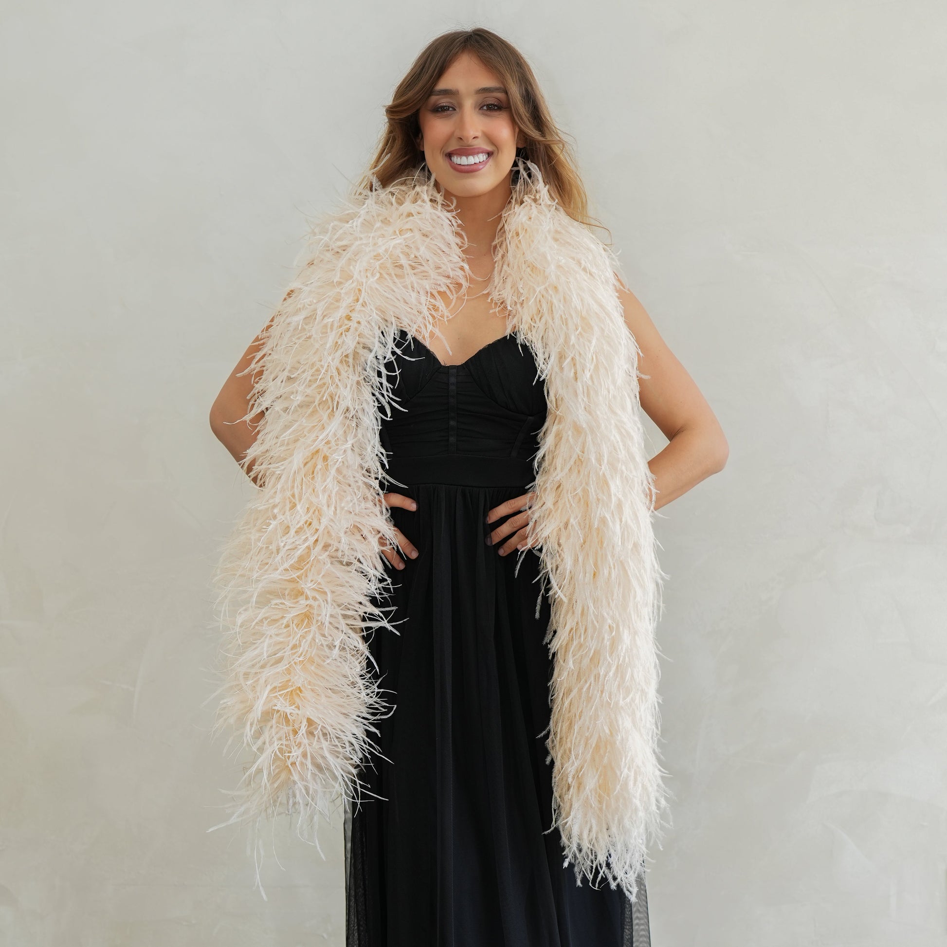 Ivory 6 Ply Ostrich Feather Boa