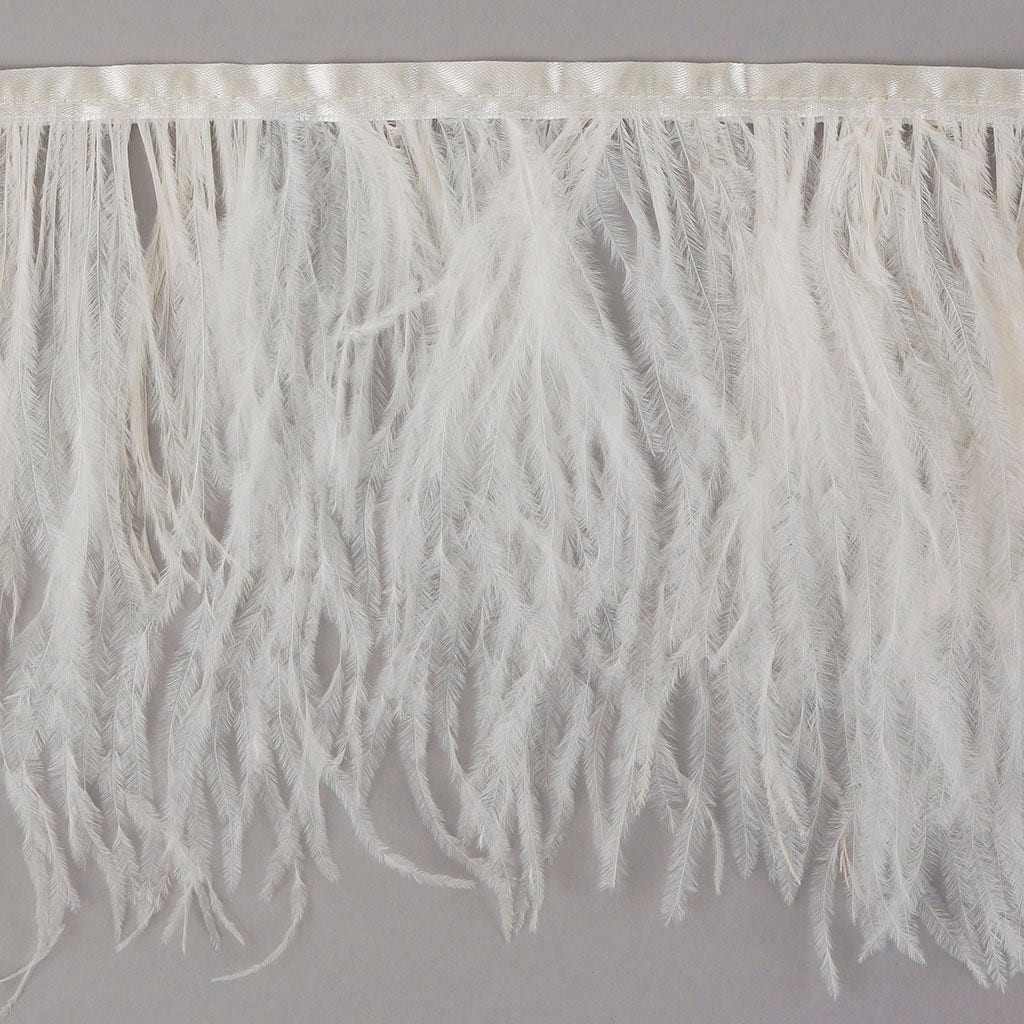 One-Ply Ostrich Feather Fringe - 1 Yard -  Ivory