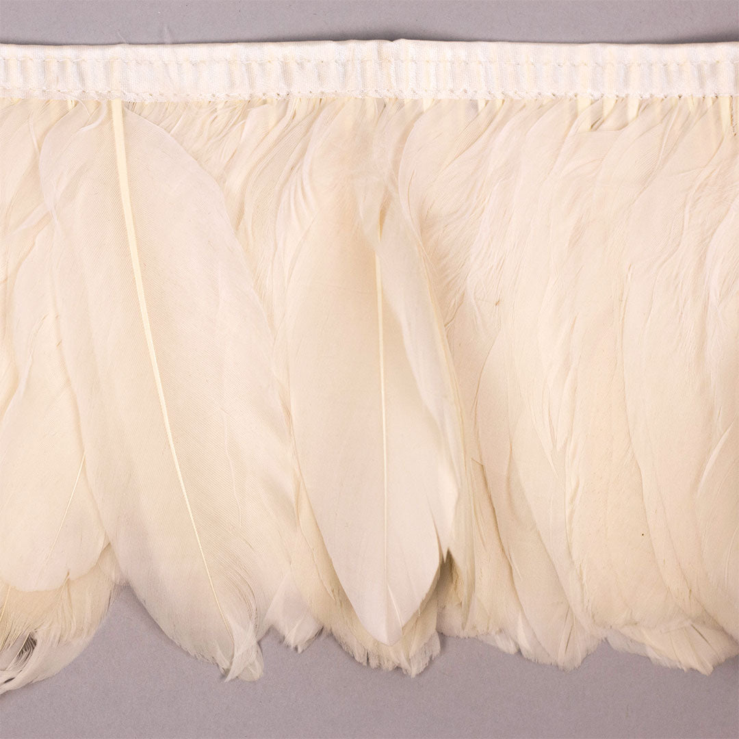 Goose Pallets Parried Fringe With Bias 6 inch   1yd Bolt --Ivory