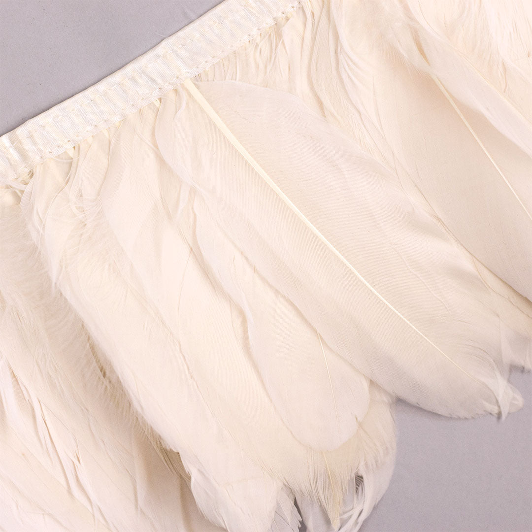Goose Pallets Parried Fringe With Bias 6 inch   1yd Bolt --Ivory