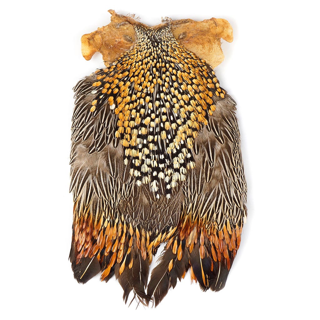 Jungle Cock Feather Cape - Natural - Feathers