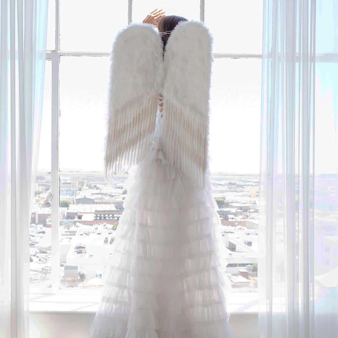 Large Angel Costume Wings-White - Feathers