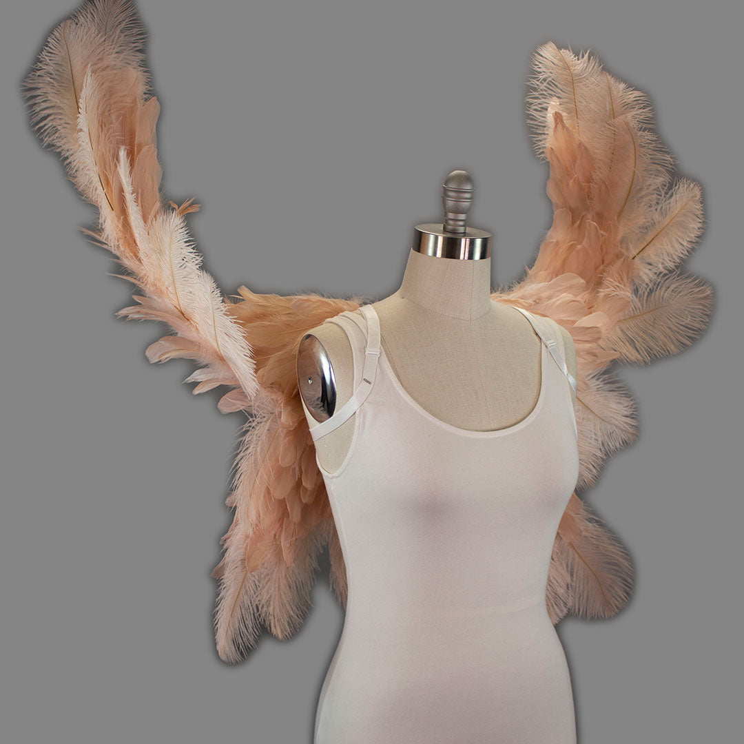 Large Angel Wings 64’’X 25’’ - Champagne - Feather Wings