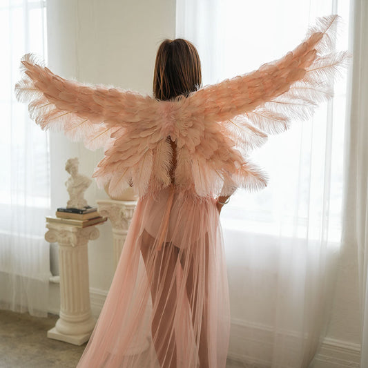 Large Angel Wings 64’’X 25’’ - Champagne - Feather Wings