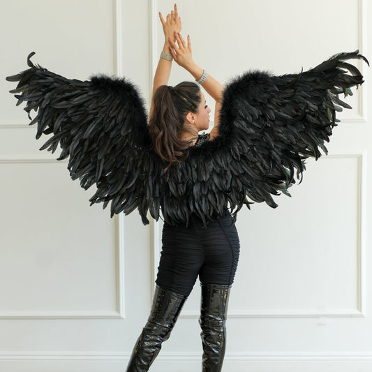 Large Black Angel Wings