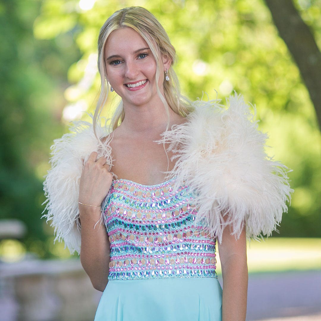 Large Ostrich Feather Bolero Shoulder Wrap / Coat-Ivory - Feathers