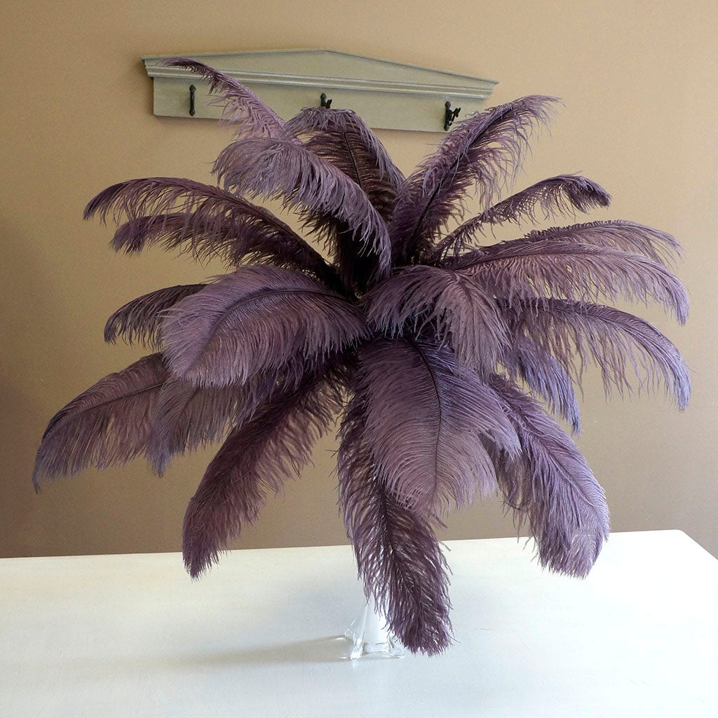 Large Ostrich Feathers - 17’’ + Drabs - Amethyst - Ostrich Feathers