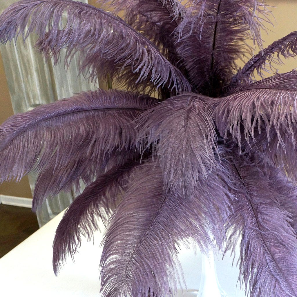 Large Ostrich Feathers - 17’’ + Drabs - Amethyst - Ostrich Feathers