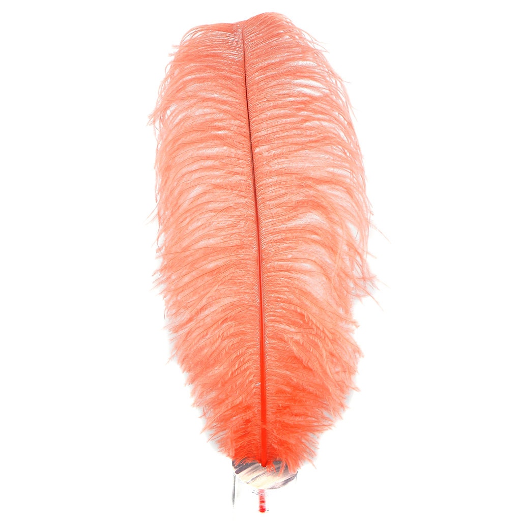 Large Ostrich Feathers - 17’’ + Drabs - Hot Orange - 1 piece - Ostrich Feathers