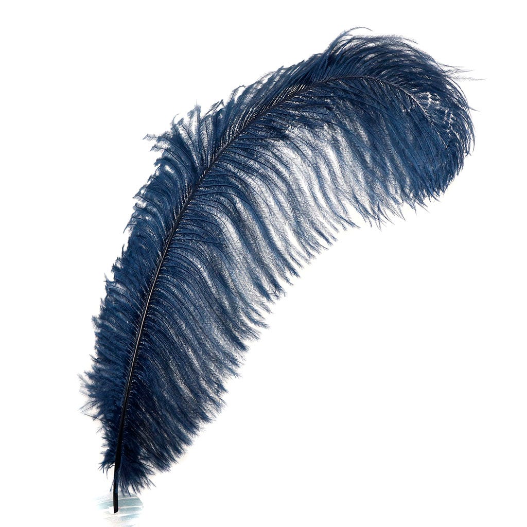 Large Ostrich Feathers - 17’’ + Drabs - Navy - 1 piece - Ostrich Feathers