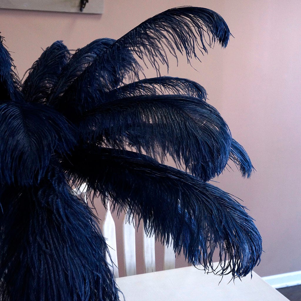 Large Ostrich Feathers - 17’’ + Drabs - Navy - Ostrich Feathers