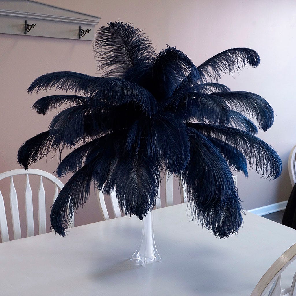 Large Ostrich Feathers - 17’’ + Drabs - Navy - Ostrich Feathers