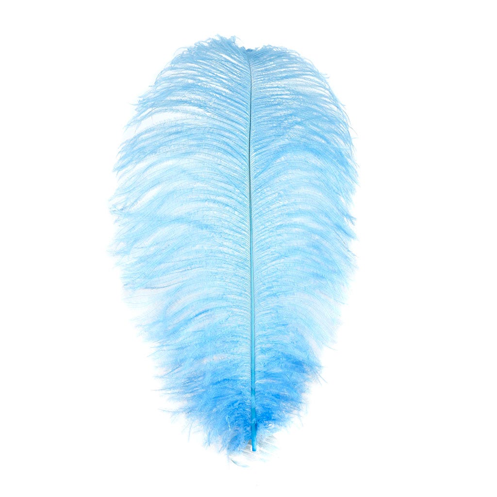 Large Ostrich Feathers - 17’’ + Drabs - Sky - 1 piece - Ostrich Feathers