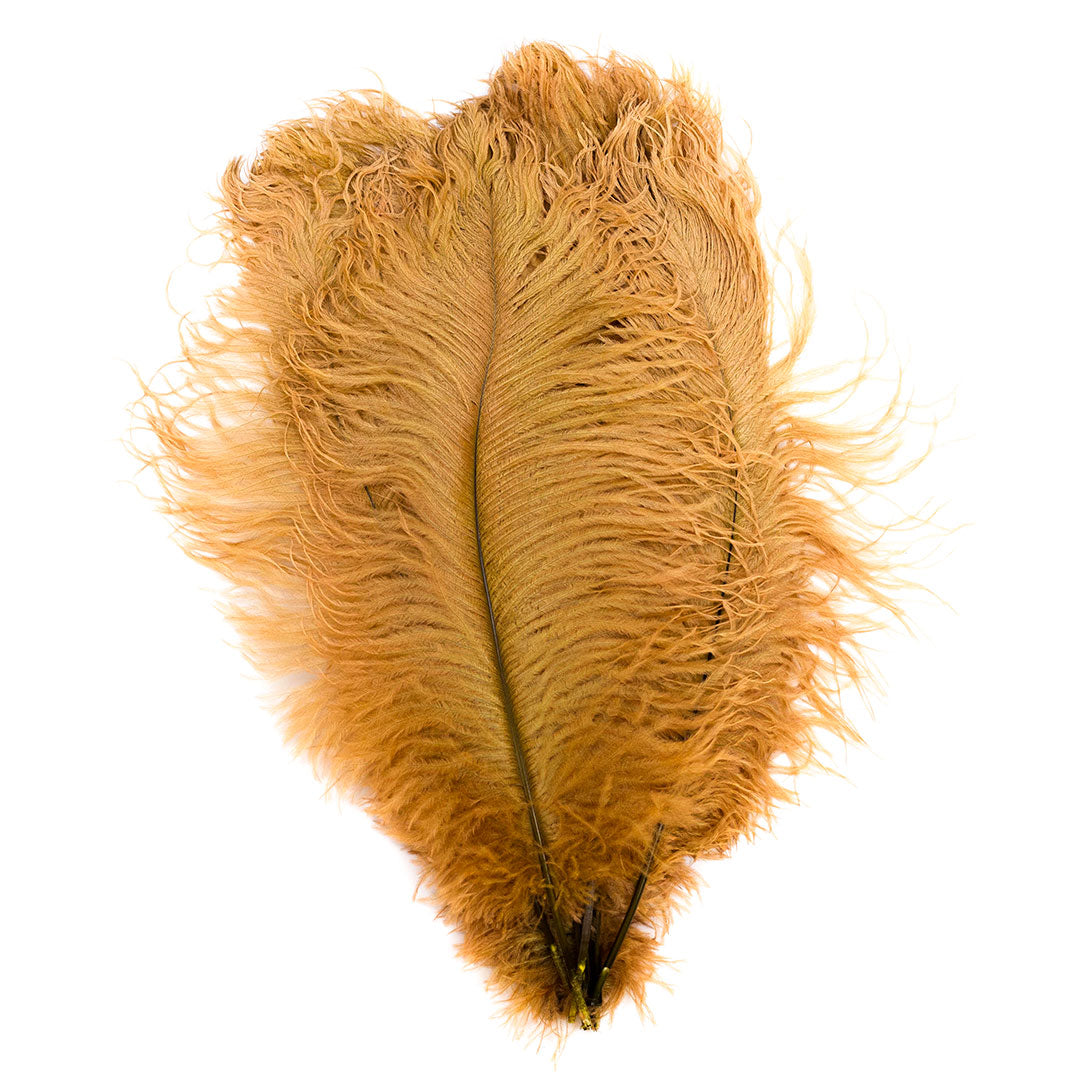 Large Ostrich Feathers - 17’’ + Drabs - Toasted Almond - Ostrich Feathers