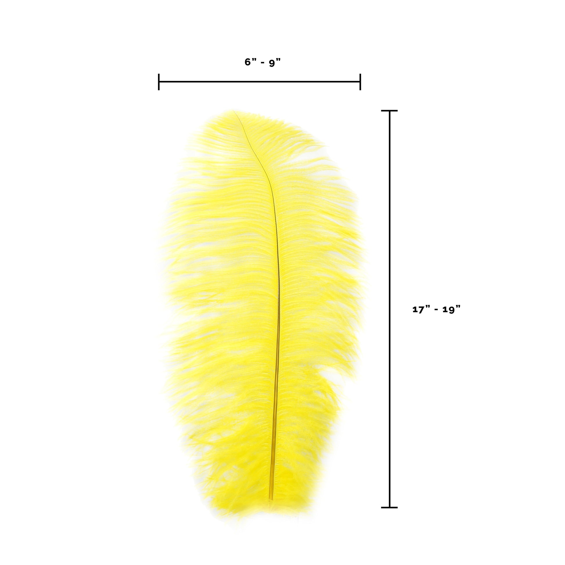 Large Ostrich Feathers - 17’’ + Drabs - Yellow - Ostrich Feathers