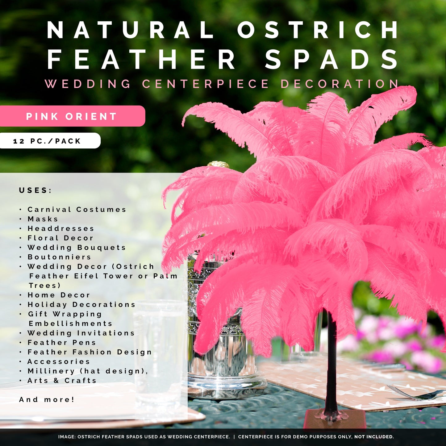 Large Ostrich Feathers - 18-24’’ Spads - Pink Orient - Ostrich Feathers